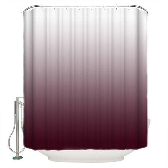 Romantic Burgundy Shower Curtain, 72" x 72", Gradient Waterproof Bathroom Curtain Washable Shower Curtain Set with 12 Hooks