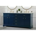 thumbnail image 2 of Elegant Decor Americana 72" Metal MDF Marble Double Bathroom Vanity in Blue, 2 of 8