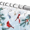 thumbnail image 5 of Christmas Shower Curtain, 66" x 72", Tree Snowman Winter Snowflakes Sky Blue Waterproof Bathroom Curtain Washable Shower Curtain Set with 12 Hooks, 5 of 6
