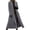 Grey, variant on Women Winter Overcoat Open Stitch Turn-down Collar Long Sleeves Windbreaker Loose Cardigan Calf Length Outdoor Woolen Coat
