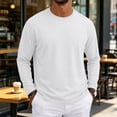 thumbnail image 4 of Domuza Mens Long Sleeve Tee Shirts Crew Neck T Shirt Solid Casual Lightweight Basic Tees Soft Stretch T-Shirts, Easy Layering, 4 of 7