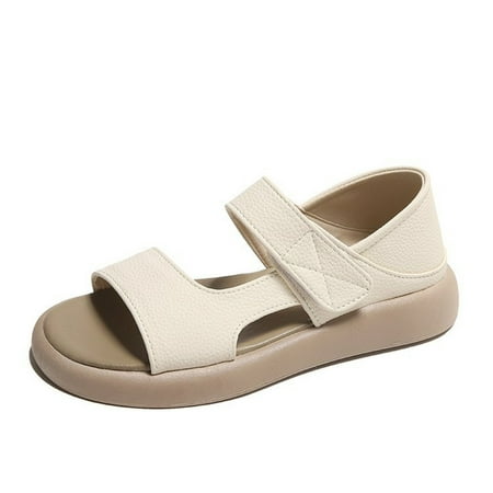 

YYYTop Gladiators Sandals for Women Wide Width Sandals for Women Summer Flat Bottom Round Toe Sandals Casual Two Wear Beach Women Retro Comfortable Dress Shoes for Women On Clearance