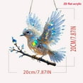 thumbnail image 3 of 2D Stained Art Ornament Stained Glass Birds Acrylic Glass Window Hanging 8"- Birds on a Branch Suncatcher for Window Doors Home Hummingbirds Gifts for Bird Lovers Graduation Decorations, 3 of 4