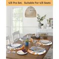 thumbnail image 5 of 15 Inch Round Placemats Set of 6, Thanksgiving Fall Pumpkins Non Slip Heat Insulation PP Table Mats, Orange Maple Leaf Autumn Washable Place Mats for Kitchen Dining Party Table Decor, 5 of 7