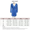 thumbnail image 2 of Vestido con cuello en V para mujer, manga larga, ribete de botones, cintura elástica, vestido informal para uso diario, azul grisáceo M, 2 of 3