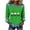 Green#women sweatshirt, variant on Jinhomg Waffle Knit Tops for Women St Patricks Day Shirt Irish Shamrock Print Long Sleeve Denim Patchwork Pullover Festival Gift White M