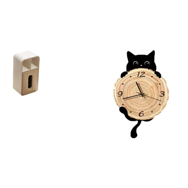 Funda Rectangular Multiusos Para Caja De Pañuelos Y Adorno De Reloj Colgante Ligero Para Oficina, Dormitorio, Decoración Del Hogar, Regalos, Fácil De Leer, Sin Tictac, Soporte Para Control