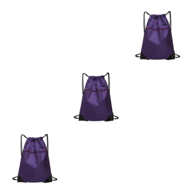 VONKY Portable Nylon Drawstring Bag Sack Beach Gym Backpack Shoes Bags Convenient and Versatile Purple 3Set
