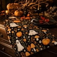 thumbnail image 6 of Halloween Decor Tablecloth Creepy Black Lace Tablecloth for Haunted Fireplace Mantle Window Display 48x96 Inch by Xuniizn, 6 of 7