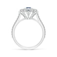 thumbnail image 2 of ANGARA Natural Vintage Inspired Sapphire Floral Halo Ring with Milgrain in 14K White Gold for Women (Size-4.5mm) | September Birthstone, Anniversary, Jewelry Gift for Women | Natural Sapphire Ring, 2 of 11