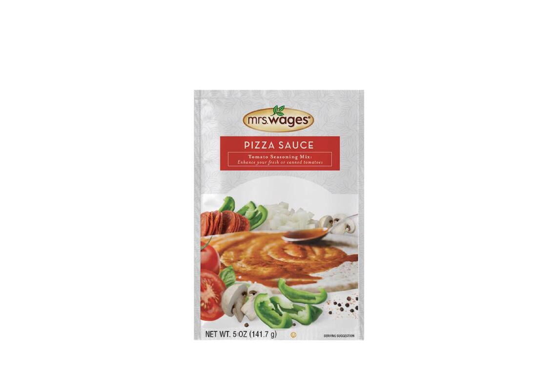 Mrs. Wages Pizza Sauce Canning Mix, Easy-to-Use, Simple Homemade Pizza Purees Sauce, Great Flavor, Easy to Freeze or Serve Fresh, 4 oz Packet