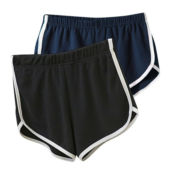 2 Pack:Cotton Yoga Dance Short Pants for Woman Summer Athletic Cycling Hiking Sports Shorts Dolphin Soft Comfy Shorts