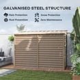 thumbnail image 4 of Outsunny 4.6' x 9' Metal Outdoor Storage Shed, Garden Utility Tool House with Double Lockable Doors for Backyard, Patio, Lawn, Garage, Brown, 4 of 10