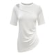 thumbnail image 4 of Camisetas de Manga Corta para las Mujeres Casual Color Sólido Deportes Yoga Cuello Redondo, Top Ligero para el Uso Diario, Hogar Y Cómodo, 4 of 7