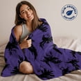 thumbnail image 5 of Flannel Fleece Throw Blanket Halloween Crow Horror Black Shadow Lightweight Soft Plush Blankets,Retro Purple Cozy Warm Throw Blanket for Couch Sofa Bed Car Office All Season Use 40x50in, 5 of 9