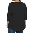 thumbnail image 4 of JIUKE Plus Size Pajamas Tops for Women 3/4 Length Sleeve Shirts Crewneck Base Layer Tees Loose Fitted Tunic Tops, 4 of 6