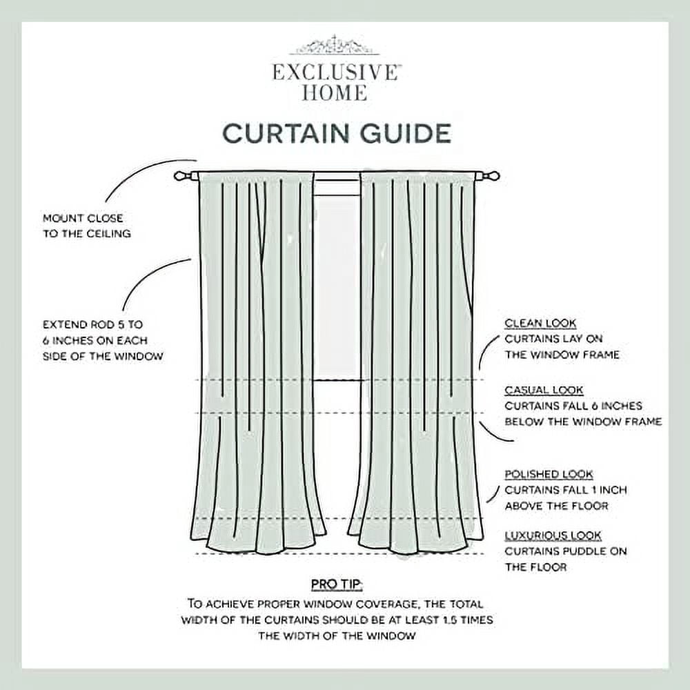 Exclusive Home Tassels Embellished Sheer Rod Pocket Curtain Panel Pair, 54"x84", Black