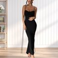thumbnail image 1 of Vestido Amoldeado Al Cuerpo Vestido ajustado sin espalda con cordones para mujer Vestido de cóctel con tirantes Club de fiesta (Negro L) Cgtredaw para Mujer Negro T XL, 1 of 9