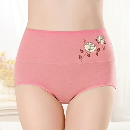 

Pxiakgy lingerie for women Women s Fashion Elastic Comfortable Printing Cotton Underwear Pink + XL