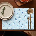 thumbnail image 5 of Light Blue Christmas Snowman Pattern Summer Placemats Table Placemats Set Of 4-Linen Kitchen Washable Placemats Table Mats 11.8"x17.7" Non-Slip Heat Resistant, 5 of 6