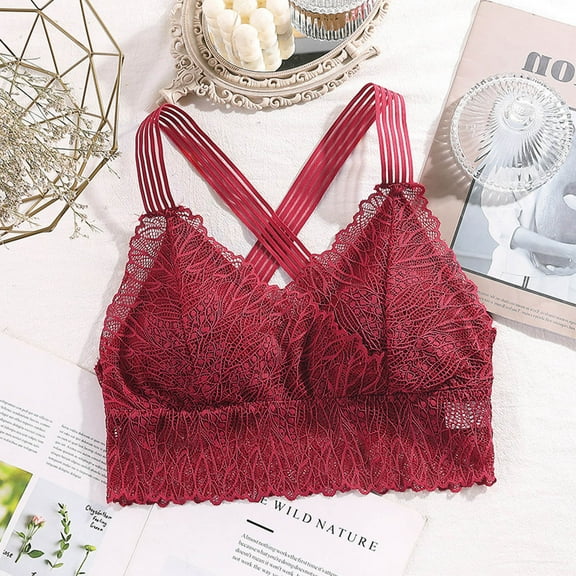 GaThRRgYP Bras for Women GaThRRgYP Women Sexy Lingerie Lace Chest Tube Top Beauty Back Bra Camisole Base Underwear