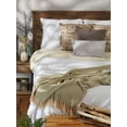 thumbnail image 3 of Artichoke Green Handloom Chevron Cotton Throw with fringe 50x60, 3 of 3