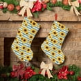 thumbnail image 6 of KLL Blue White Striped Sunflower A for 18" Christmas Stocking Snowman Xmas Stocking Holiday Christmas Decoration Gifts for Family Kids, 6 of 8