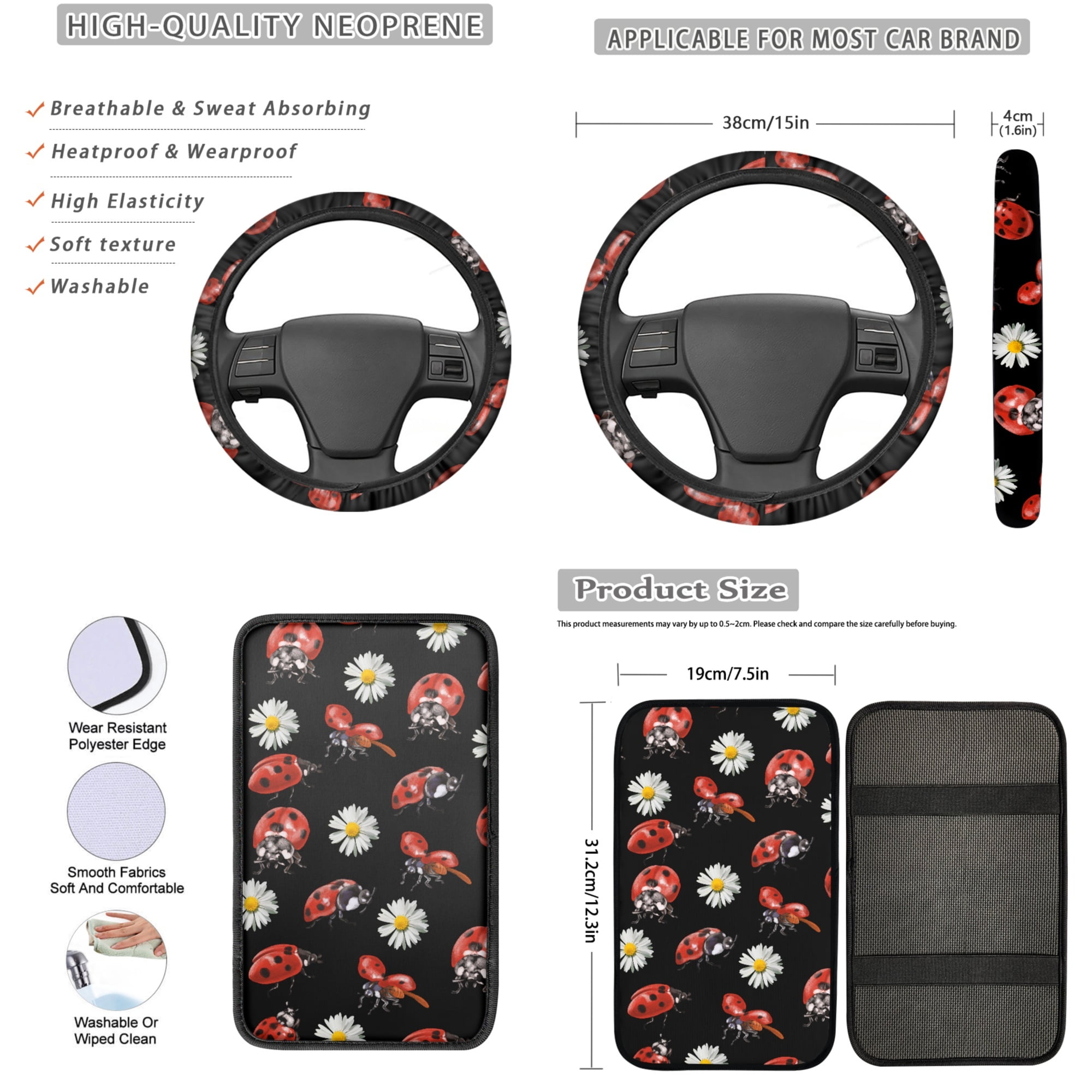 Jeiento Boho Mandala Flower 13 Pack Car Seat Cover Set for Front and Rear, Auto Interior Accessories Full Set for Women Men Purple Car Seat Protective Universal Fits for SUV, Truck, Sedan, Van