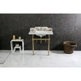thumbnail image 3 of Kingston Brass LMS3030MBSQ7 Pemberton 30" Carrara Marble Console Sink with Brass Legs (8-Inch, 3-Hole), Carrara Marble White/Brushed Brass, 3 of 8