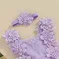 thumbnail image 4 of Baby Girl Summer Outfits Fly Sleeve Ruffle Romper Dress Floral Lace Square Neck Smocked Tulle Skirt Bodysuit +Headband Set, 4 of 7