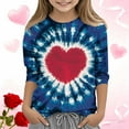 thumbnail image 2 of Haut/chemise Décontracté(E) pour Enfants à Col Rond, Manches Trois Quarts, Imprimé Love, 2 of 5