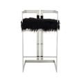 thumbnail image 3 of Pangea Home Kenzie 27.5" Stainless Steel & Faux Fur Bar Stool in Black/Silver, 3 of 3