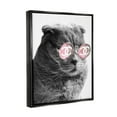 thumbnail image 4 of Stupell Industries Trendy Cat Wearing Glam Fashion Pink Sunglasses Graphic Art Luster Gray Floating Framed Canvas Print Wall Art, Design by Ziwei Li, 4 of 5