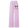 thumbnail image 6 of Cethrio Girls Straight Leg Sweatpants, Open Bottom Casual Thermal Drawstring Winter Pants Purple Size 14-16, 6 of 7