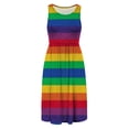 thumbnail image 4 of Babysbule Clearance Woman Summer Dresses Women's Sleeveless Loose Plain Dresses Casual Short Dress With Pockets Tie-Dye Rainbow Gradient Print Dress, 4 of 7