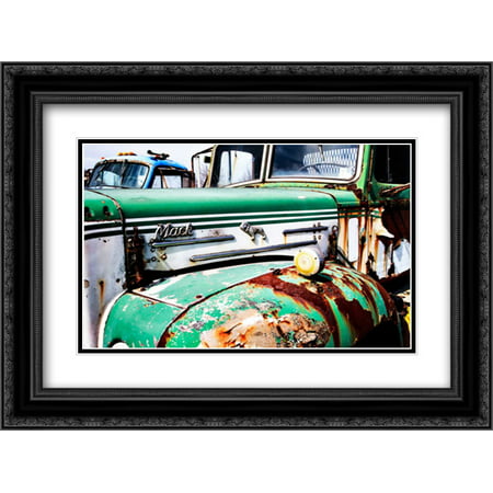 Rusty Old Truck V 2x Matted 24x18 Black Ornate Framed Art Print by Hausenflock,