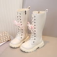 thumbnail image 2 of lnmuld Boots for Girls Stylish Autumn Girls Casual Boots Flat Thick Sole Non Durable PU Leather Comfortable Footwear for Kids Size:10.5-11 Years, 2 of 9