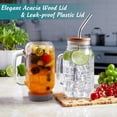 thumbnail image 2 of Glass Cups for Iced Coffee, 24Oz Mason Jar with Lid and Straw, Mason Jar Coffee, 2 of 9