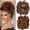 DIMgrey, variant on 15.24cm Short Messy Curly Dish Hair Bun Extension, Easy Stretch Hair Combs Clip-In Ponytail Extension, Chignon Hair Extension, High-Temperature Fiber Chignon Hairpieces, Perfect for Weddings