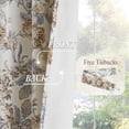 thumbnail image 6 of StangH Peony Velvet Curtains with Floral, Romantic Luxury Beige Bedroom Window Drapes Curtains for Living Dining Room, Beige, W52 x L96, 2 Panels, 6 of 7