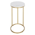 thumbnail image 7 of Evelyn&Zoe Enzo 20" Wide Oval Side Table with Faux Marble Top, Brass, 7 of 7