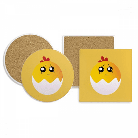 

Egg Injustice Lovely Happy Coaster Cup Mug Holder Absorbent Stone Cork Base Set
