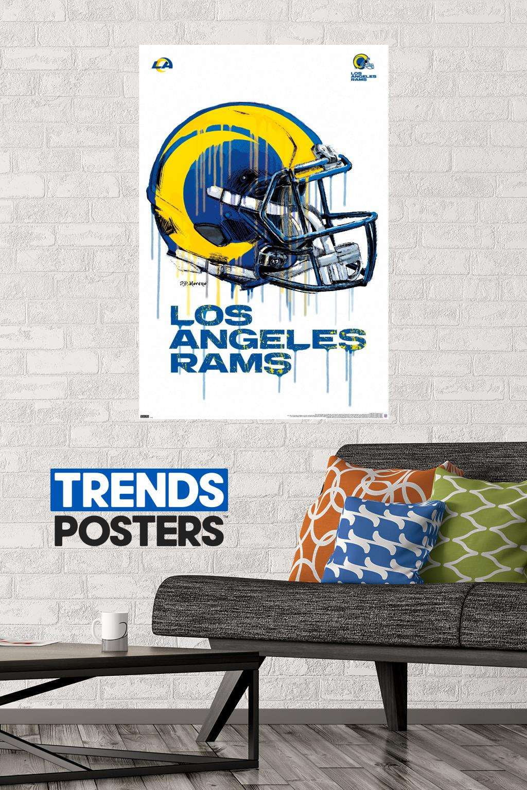 NFL Los Angeles Rams - Drip Helmet 20 Wall Poster, 22.375