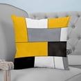 thumbnail image 4 of Yellow Grey Geometric 26x26 Pillow Covers Set of 2, Modern Black White Abstract Art Throw Pillow Covers Decorative Couch Cushion Case, Microfiber Square Pillowcases for Bedroom Car Living Room, 4 of 7