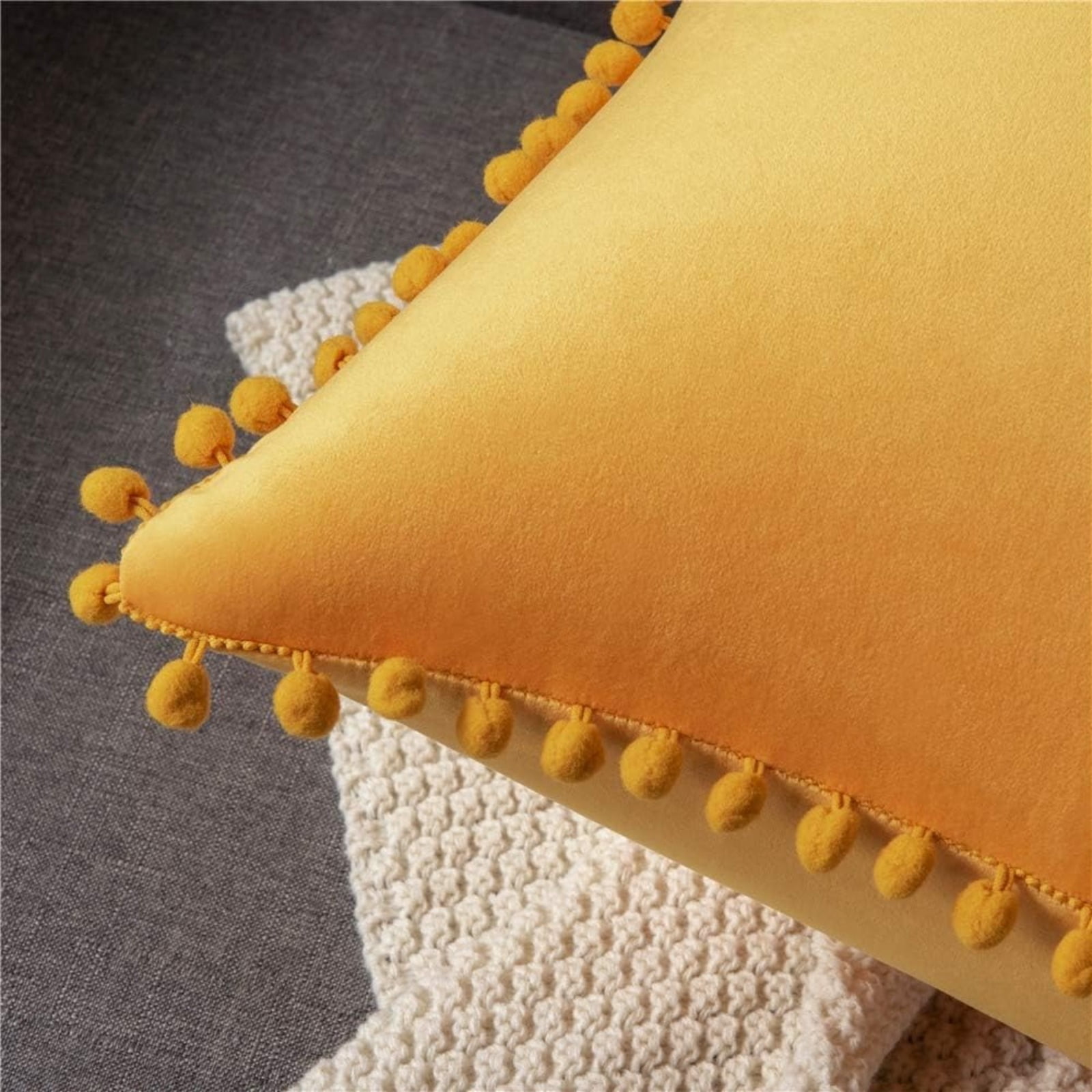 16×16 Inch Decorative Throw Pillow Cover 2-Pack Soft Textured Accent Cushion for Sofa Bed Living Room Home Decor