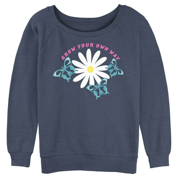 Junior's Lost Gods Grow Your Own Way Sweatshirt Blue Heather 2X Large