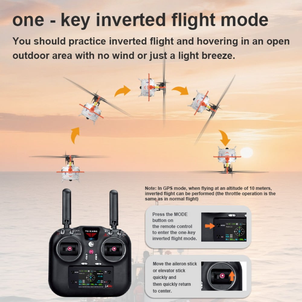 YUXIANG F07S UH-1D Huey RC Helicopter with LED Lights, 6CH 6G 1/34 Scale Brushless Motors GPS Optical Flow Positioning & Smart Flight Modes Aircraft for RC Pilots