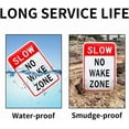 thumbnail image 4 of Large Slow No Wake Zone Sign, 18"x 12" Aluminum Reflective Sign Rust Free Aluminum-UV Protected and Weatherproof, 4 of 5