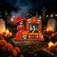 thumbnail image 4 of Dia De Los Muertos Picture Frames, Day of the Dead Altar Frame Set with Mariachi Skeleton, Wooden Ofrenda Style Tabletop Display, Fiesta Decor, 4 of 6