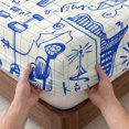thumbnail image 3 of Twin Sze Fitted Sheet Set - Blue Physics 2 Piece Bedding Sets 16" Deep Pocket Fitted Sheet with 1 Pillowcase, Model Laboratory Formula Equations Plaid Brushed Microfiber Hotel Luxury Bed Sheets, 3 of 9